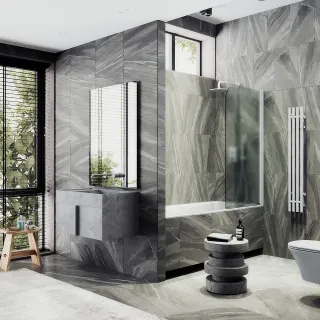 Шторка на ванну MaybahGlass MGV-621-1 80см белый